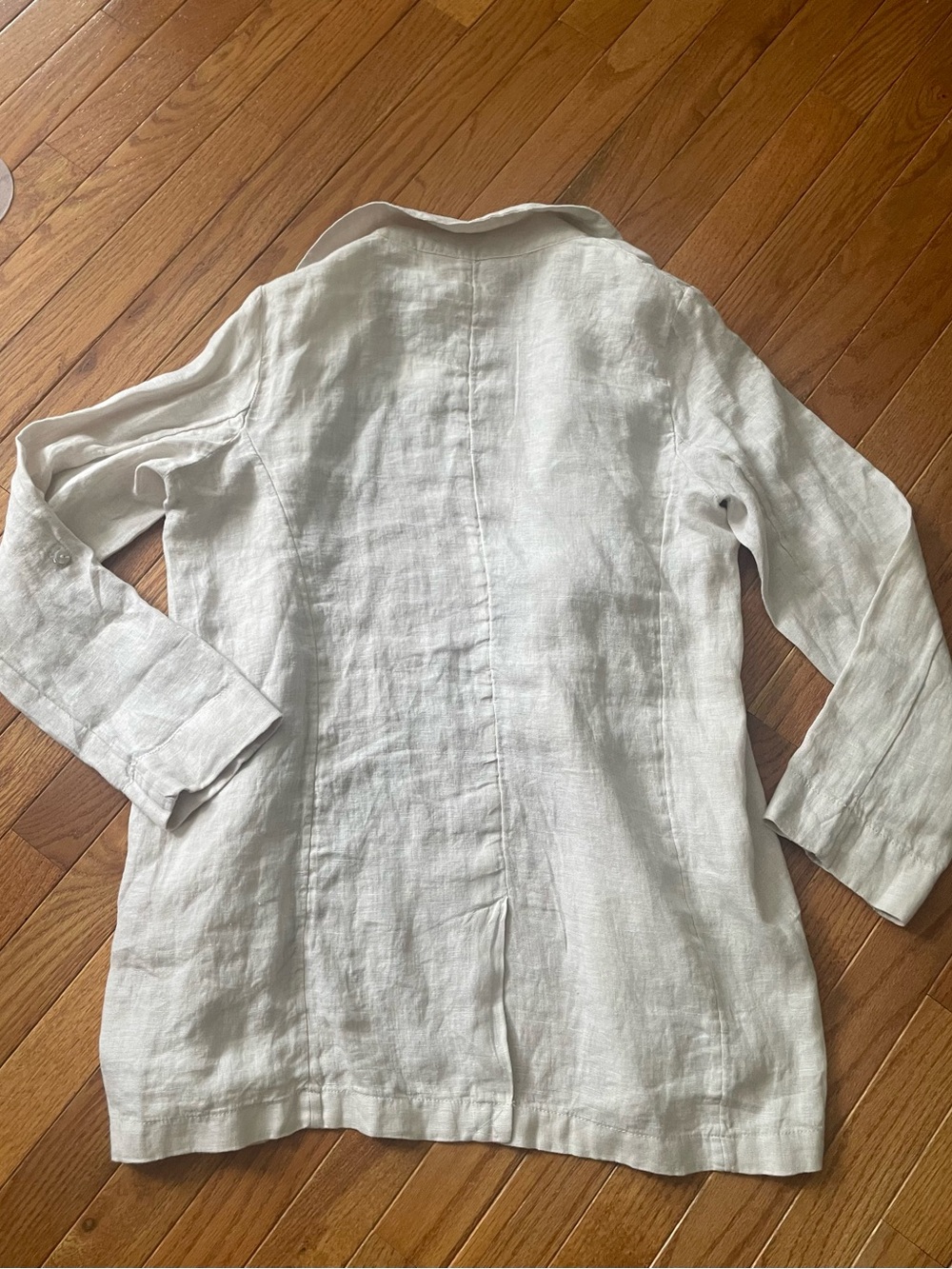 Halston Heritage White Linen Single-Button Blazer - Picture 7 of 7
